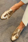 Donatella | Mocassino con Nappine Dorate