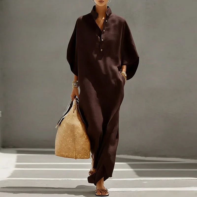 Aurore | Vestito Lungo Stile Kaftan con Maniche a Pipistrello