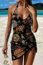 Fiesta – Tankini grafico floreale con short, effetto pancia piatta