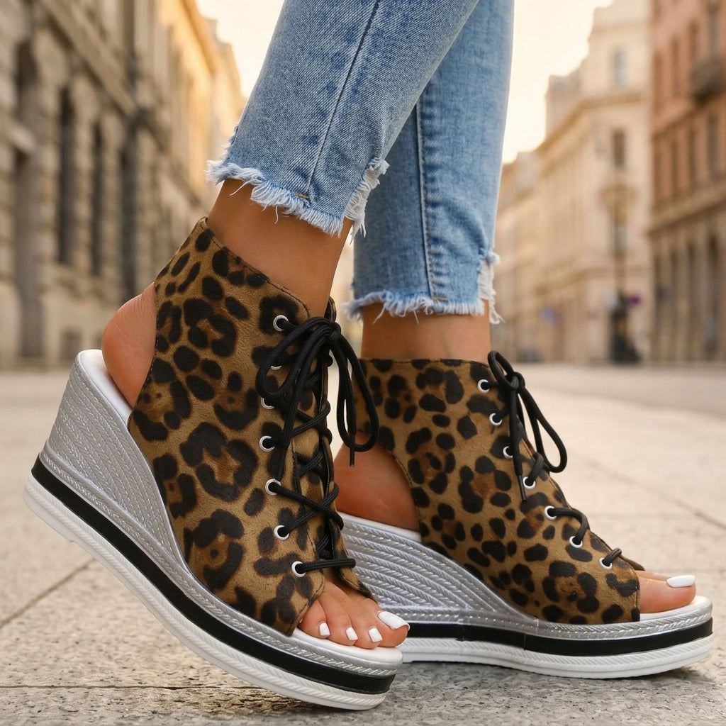 Sandra | Stivaletti con Zeppa Aperti. Design Sofisticato per un Comfort Ineguagliabile