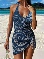 Fiesta – Tankini grafico floreale con short, effetto pancia piatta