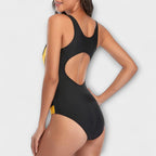 Costume da bagno intero sportivo con dettaglio incrociato sul retro