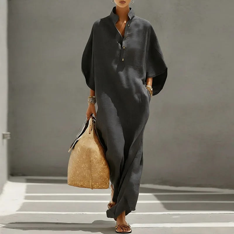 Aurore | Vestito Lungo Stile Kaftan con Maniche a Pipistrello